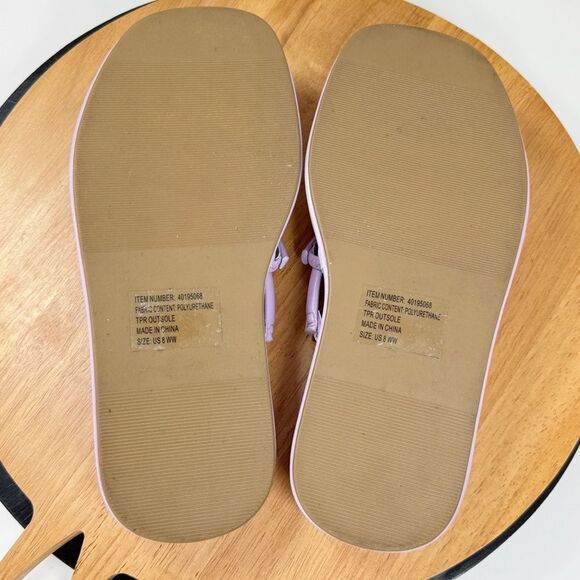 Torrid Strappy Platform Slide Sandals Lavender Purple 8 WW Faux Leather - Picture 7 of 9